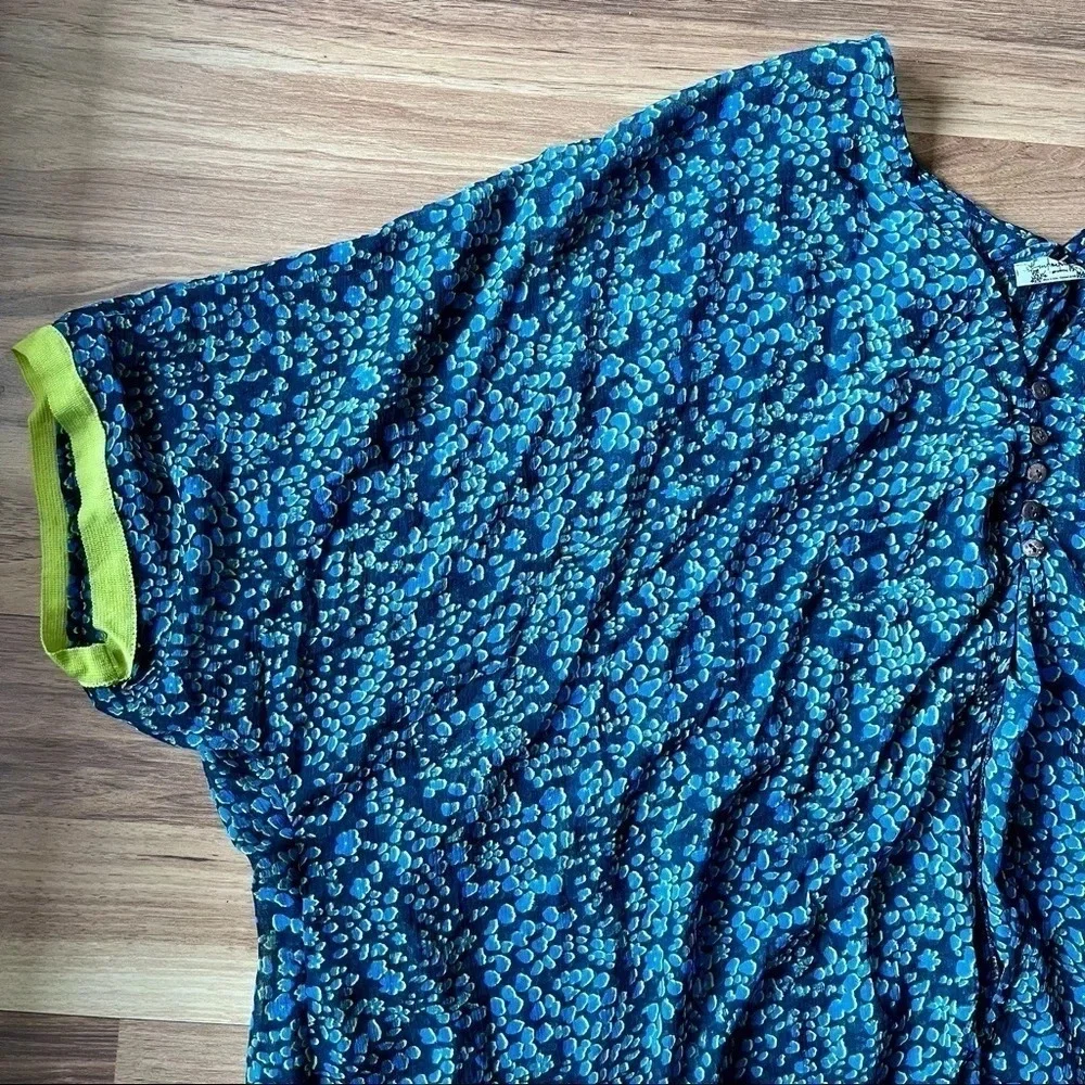 NEW Free People Sleepin' In Shirt Swim Coverup Blue Green M